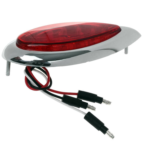 Image of Partsam 2Pcs Red 35 LED Chrome Tear Drop Tail Lights Truck Trailer Hot Rod Stop Turn Brake Tail Lights Sealed w/High Low Brightness, Red Teardrop Tail Lights