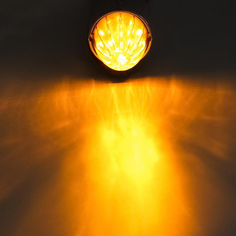 Image of Partsam 7PCS 17 LED Torpedo Cab Lights Chrome Amber LED Top Cab Marker Roof Running Lights Assembly Compatible with Kenworth/Peterbilt/Freightliner/Mack//International Paccar Heavy Duty Trucks