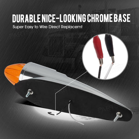 Image of Partsam 5PCS LED Amber Torpedo Cab Marker Roof Running Top Lights