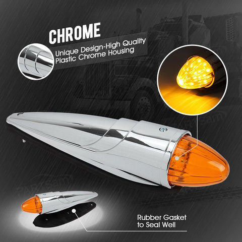 Image of Partsam 5PCS LED Amber Torpedo Cab Marker Roof Running Top Lights