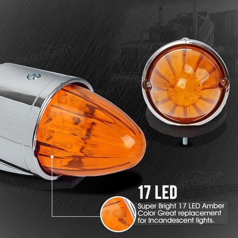 Image of Partsam 5PCS LED Amber Torpedo Cab Marker Roof Running Top Lights