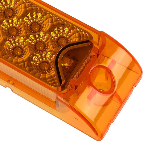 Image of Partsam PAIR 6inch Amber LED Reflective Rectangle Clearance Side Marker Light Trailer 13LED, 6x2 trailer lights, Faceted led marker lights
