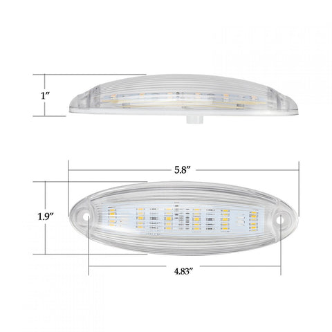 Image of Partsam 5pcs Clear Lens Cab Clearance Roof Running Top Marker Lights Amber Yellow 6LED Amber Lights Assembly Waterproof Compatible with Freightliner Cascadia Heavy Duty Trucks