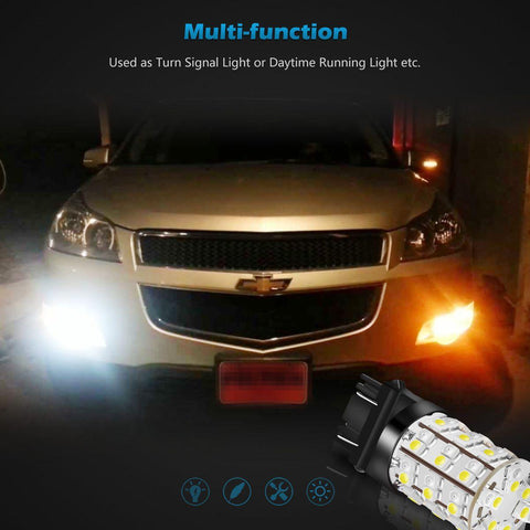 Image of 2pcs 3057 3157 3357 3457 Switchback LED Turn Signal Light Bulbs White Amber Dual Color Super Bright 3057A 3157A 3357A 3457A 4157NA 3156 3155