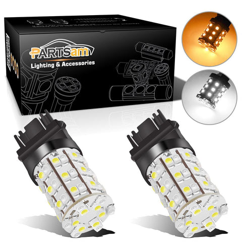 Image of 2pcs 3057 3157 3357 3457 Switchback LED Turn Signal Light Bulbs White Amber Dual Color Super Bright 3057A 3157A 3357A 3457A 4157NA 3156 3155