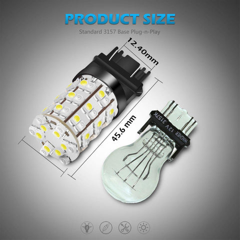 Image of 2pcs 3057 3157 3357 3457 Switchback LED Turn Signal Light Bulbs White Amber Dual Color Super Bright 3057A 3157A 3357A 3457A 4157NA 3156 3155