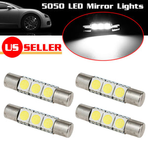 Partsam 29mm 6614F LED Light Bulbs for Car Interior Vanity Mirror Lights Sun Visor Lamps(4Pcs White)