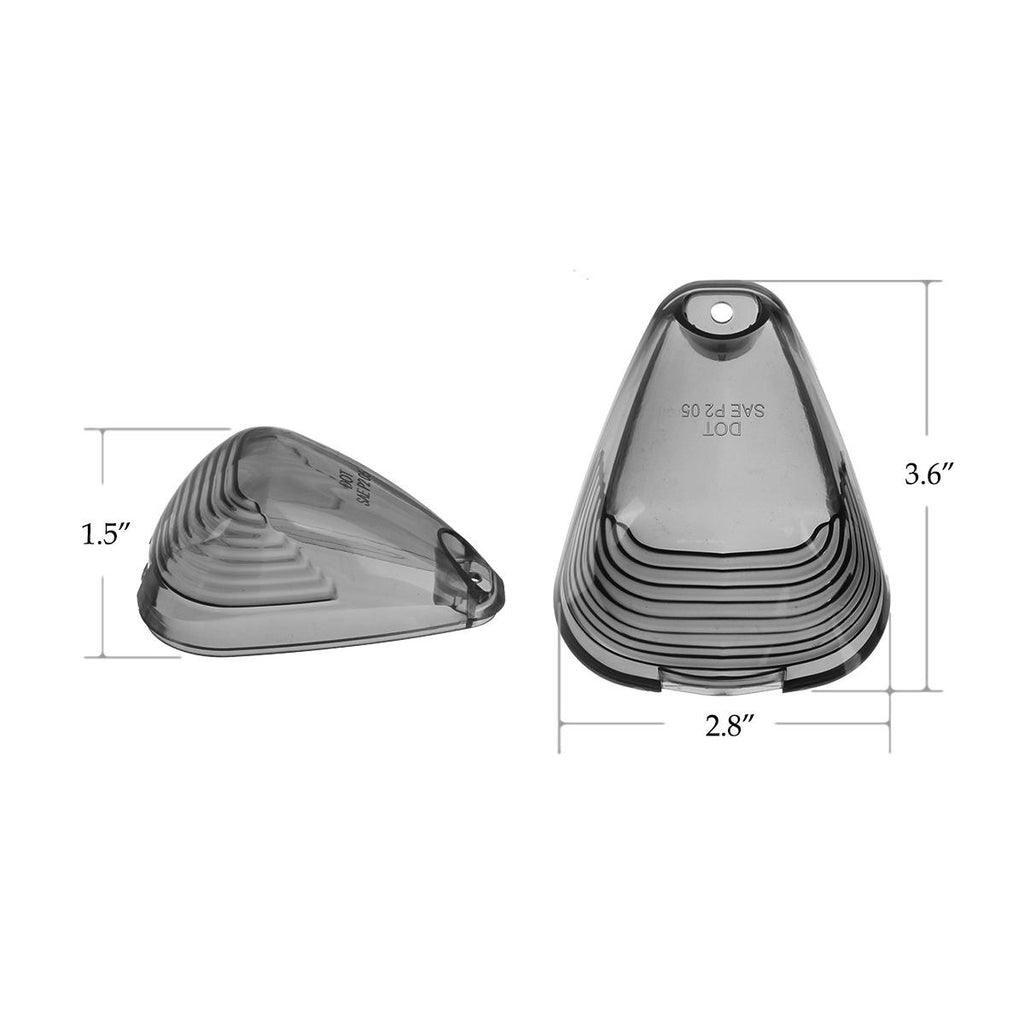 Partsam 5PCS Cab Marker Smoke Covers Lens Clearance Top Roof Running Light Lens Compatible with Ford F-150 F-250 F-350 F-450 F-550 Super Duty Pickup Trucks 1999-2016(Covers Only)