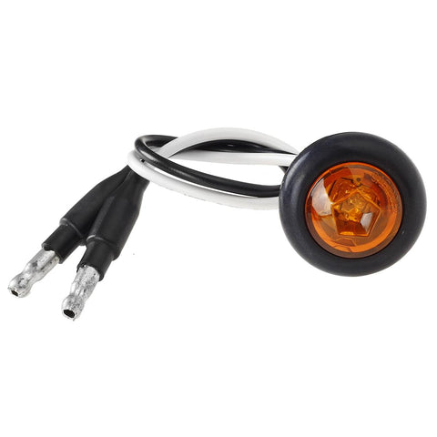 Image of Partsam 20x Amber Side Marker Light Clearance Light LED Amber with Plug, Sealed Mini Round 3/4" Inch Trailer Truck Led Marker Lights w Rubber Grommet Hot Spot