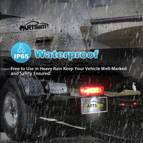 Image of Partsam 12V LED Submersible Low Profile Rectangular Trailer Lights, Waterproof LED Combination Trailer Tail Light Kit Stop Brake License Plate Turn Running Lights Sealed for Boat Trailer Lights Truck