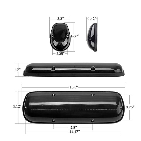 Image of Partsam 3PCS 30LED Cab Marker Roof Running Lights Assembly Compatible with Silverado/ Sierra 1500 1500HD 2500 2500HD 3500 2002-2007 Trucks Lights + Wiring Pack