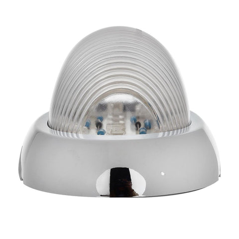 Image of Partsam 2x Clear/Amber 5-7/8inch Led Side Marker Lamp Turn Signal Teardrop Light 15LED Sealed Replacement for Trucks Amber LED Side Marker Signal Light w Chrome Bezel Clear Lens