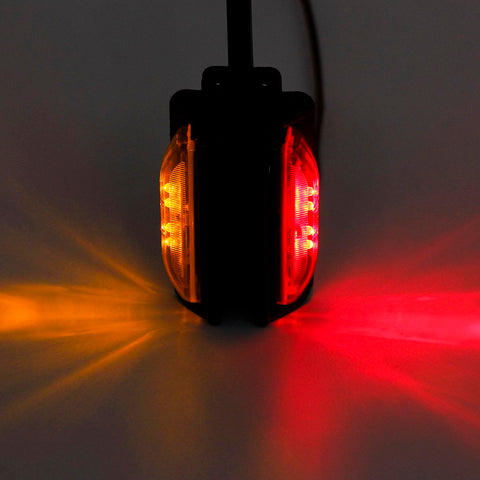 Image of Partsam 2x 4" LED Clearance Trailer Fender Lights Amber Front Red Back 4 Diodes RH / LH
