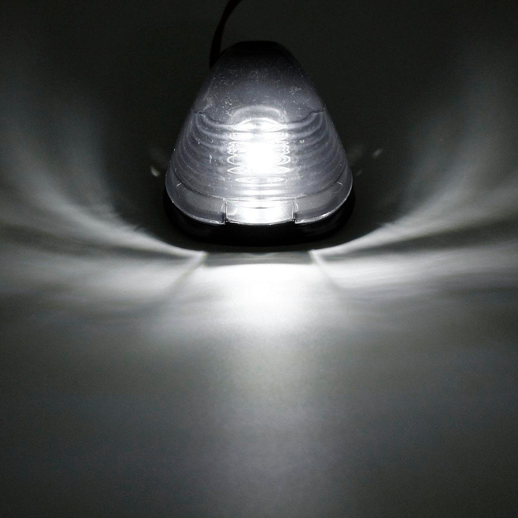 Partsam 5X Black Smoke Lens Cab Roof Marker Running Lamps w/White LED Lights Compatible with Ford F150 F250 F350 F450 F550 F650 F750 E150 E250 E350 E450 1999-2016 Super Duty Pickup Trucks