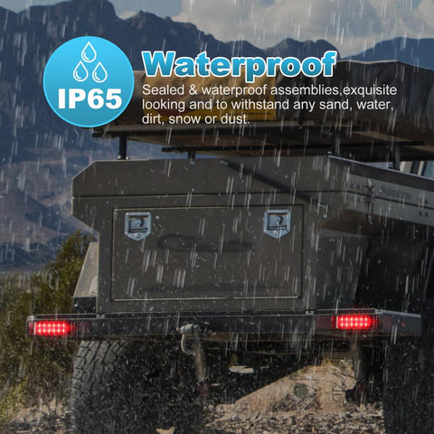 Image of Partsam 2PCS Red 12LED Truck Trailer Stop Turn Tail Brake Lights 8inchx2.5inch Surface Mount 2 Function