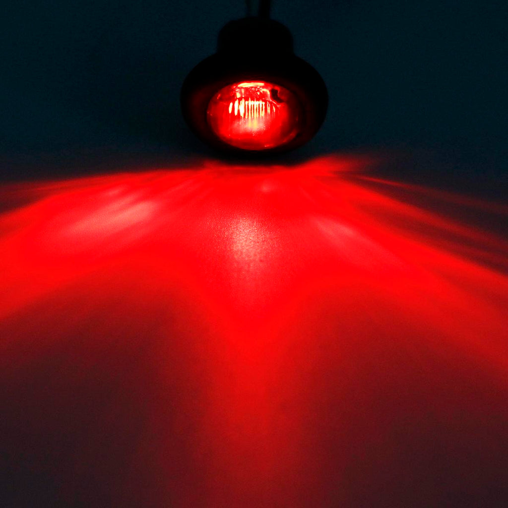 Partsam 20x Amber/Red Truck Trailer Boat 3/4" Round Led Light Round Marker Clearance + Grommet Smoke Lens