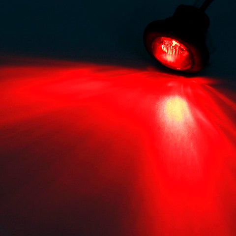 Image of Partsam 20x Amber/Red Truck Trailer Boat 3/4" Round Led Light Round Marker Clearance + Grommet Smoke Lens