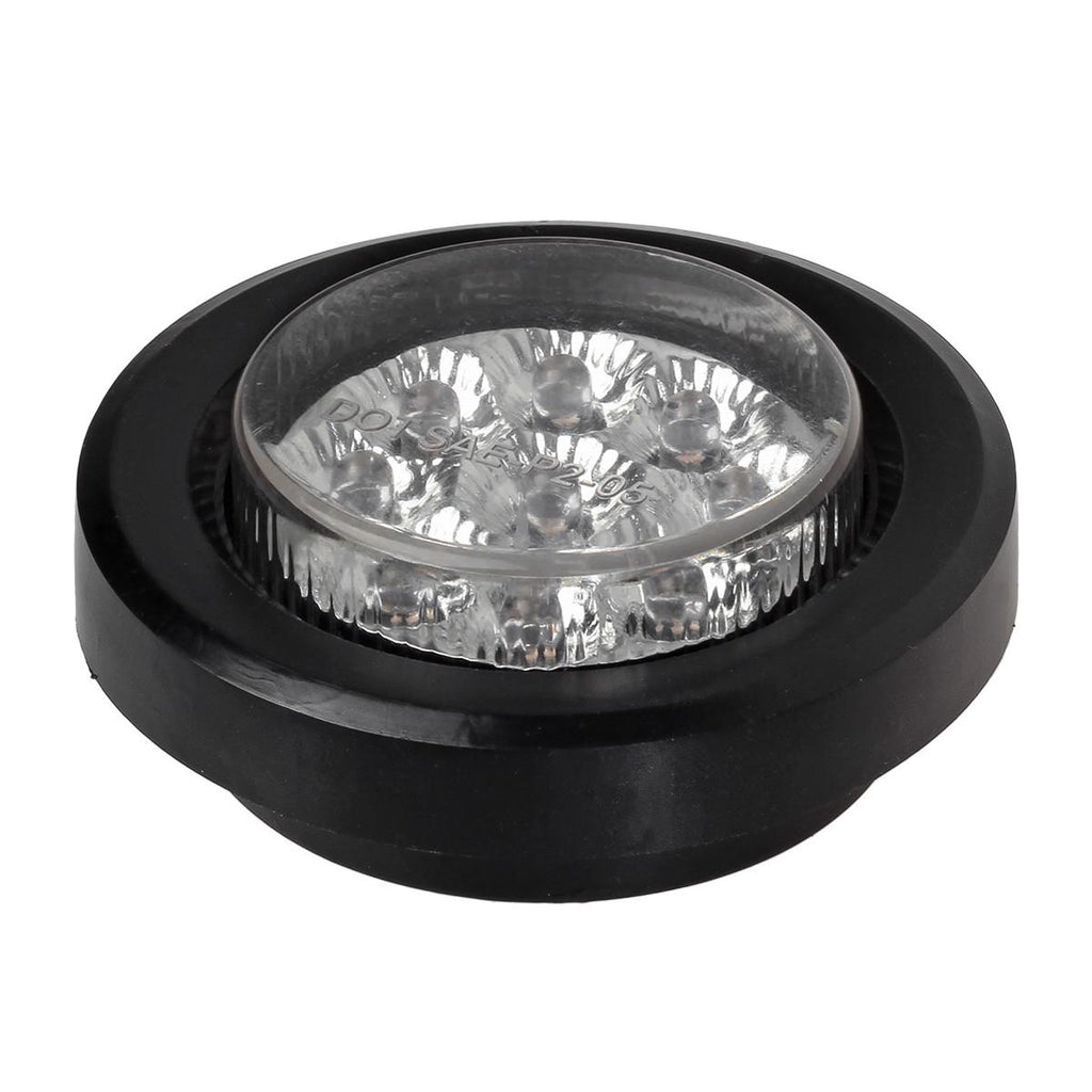 Partsam 2inch Led Light Marker Clearance Flush Mount Grommet 9LED Reflector Clear/Amber, 2 inch round led trailer lights, 2 round led marker lights, 2 inch round clearance lights, Round led lights amber