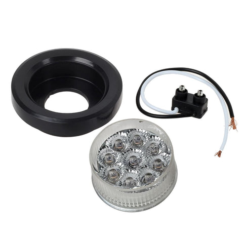 Image of Partsam 5x 2" LED Marker Light Cab Panel Light 9 Diodes Sealed Round Clear/Red w Grommet/Pigtail, 2" Mini-Reflex round sealed LED Side Marker, Clearance or ID Light