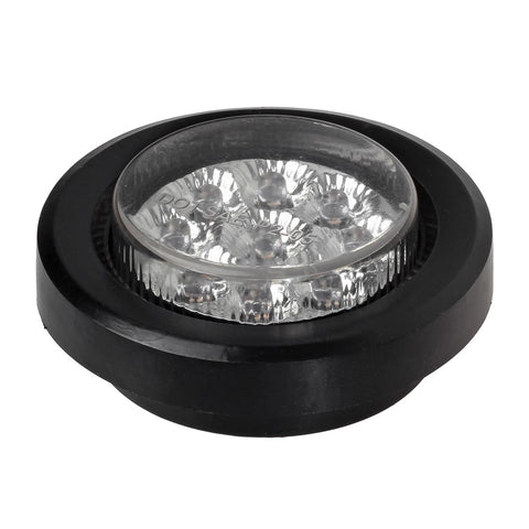 Image of Partsam 5x 2" LED Marker Light Cab Panel Light 9 Diodes Sealed Round Clear/Red w Grommet/Pigtail, 2" Mini-Reflex round sealed LED Side Marker, Clearance or ID Light