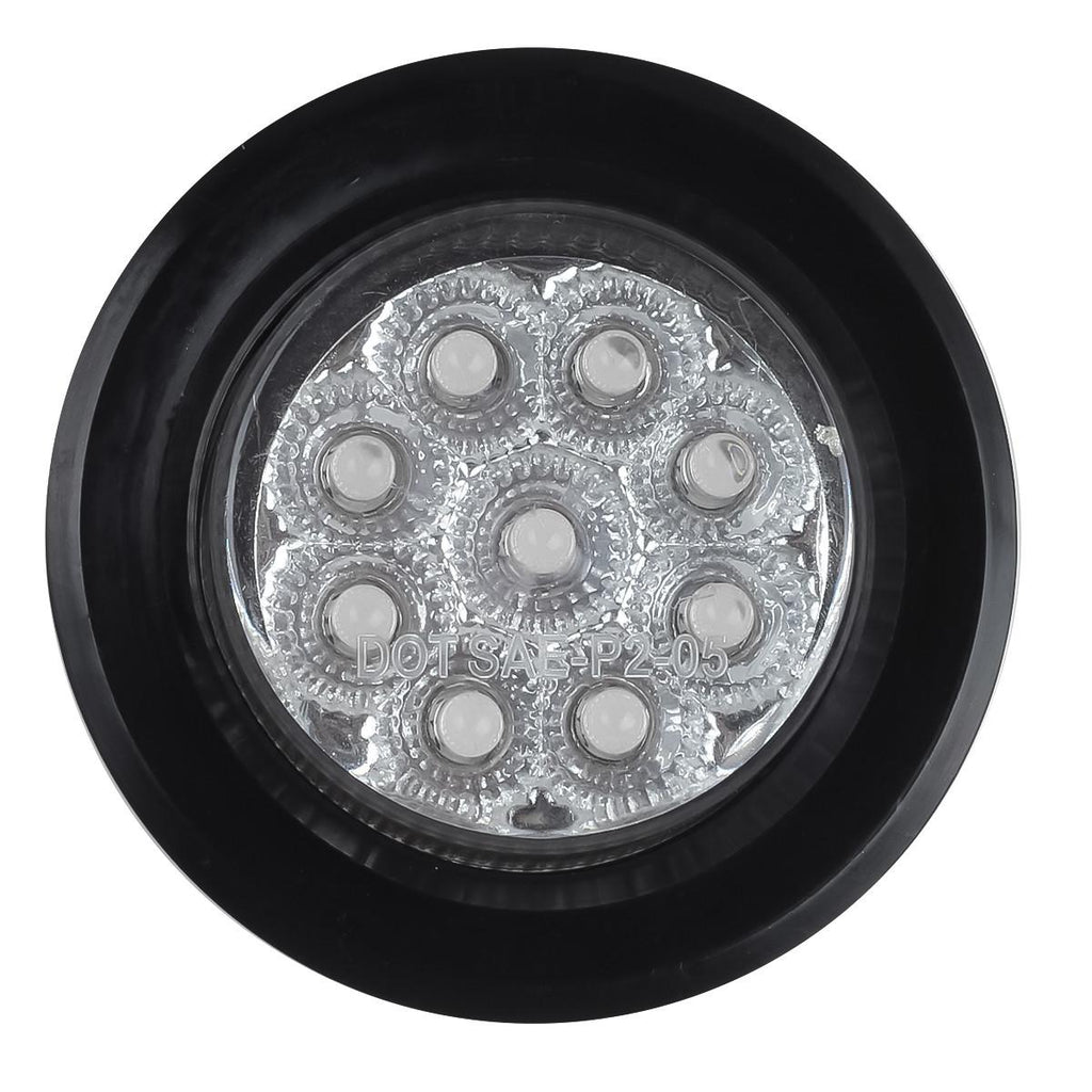 Partsam 10x 2" Round Amber Led Marker Clearance Light 9LED Clear Lens w Reflector Kits Trailer, Grommet/Pigtails, 2 inch round led trailer lights clear, 2 inch round led marker lights