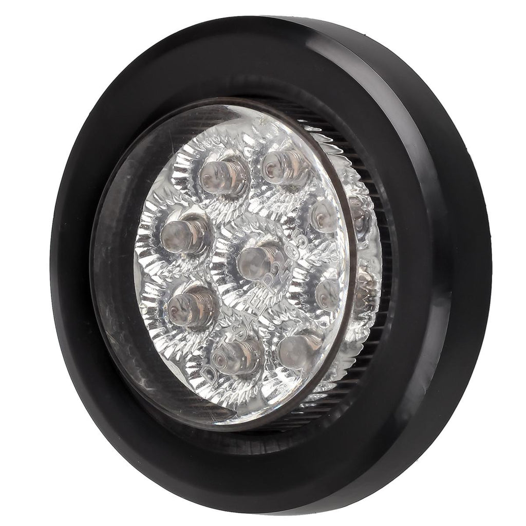 Partsam 10x 2" Round Amber Led Marker Clearance Light 9LED Clear Lens w Reflector Kits Trailer, Grommet/Pigtails, 2 inch round led trailer lights clear, 2 inch round led marker lights