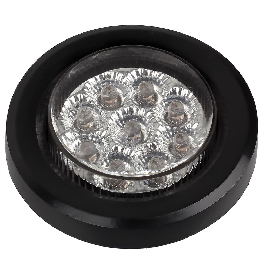 Partsam 10x 2" Round Amber Led Marker Clearance Light 9LED Clear Lens w Reflector Kits Trailer, Grommet/Pigtails, 2 inch round led trailer lights clear, 2 inch round led marker lights