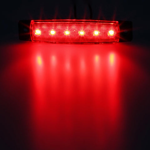 Image of Partsam 20x 3.8" Amber/Red Clearance lights Truck Trailer RV Lorry Van Side Marker Indicators Decorative, Thin Line 3.8" 6 LED Amber Trailer Marker Lights Parking Turn Signal Lights