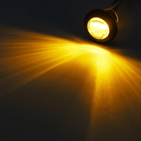 Image of Partsam 20 x 3/4inch Round Led Light Trailer Boat Marker Clearance High Low 3SMD Clear Lens, 3/4inch round LED combination turn signal running lamp fender lights 3-WIRE assembly Taillights(10Red+10Amber)