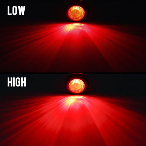 Image of Partsam 20 x 3/4inch Round Led Light Trailer Boat Marker Clearance High Low 3SMD Clear Lens, 3/4inch round LED combination turn signal running lamp fender lights 3-WIRE assembly Taillights(10Red+10Amber)