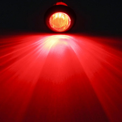 Image of Partsam 20 x 3/4inch Round Led Light Trailer Boat Marker Clearance High Low 3SMD Clear Lens, 3/4inch round LED combination turn signal running lamp fender lights 3-WIRE assembly Taillights(10Red+10Amber)