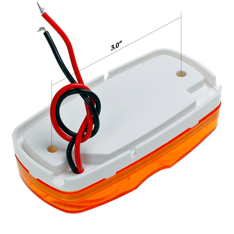 Image of Partsam 14x Trailer Marker LED Light Double Bullseye 10 Diodes Clearance Light Red/Amber, 4x2 Tiger Eye / Double Bubble 12V Rectangular LED Side Marker Light Indicators Surface Mount RV Camper Trucks