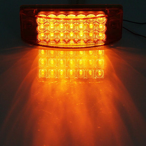 Image of Partsam 10x 6inch Rectangle Amber Led Side Marker and Clearance Trailer Lights 21LED w Reflectors Waterproof Sealed Rectangular Led trailer lights Turn Signal and Parking Lights 3 Wires Surface Mount