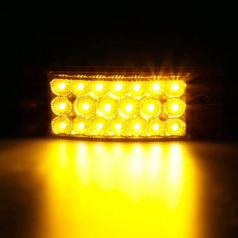 Image of Partsam 10x 6inch Rectangle Amber Led Side Marker and Clearance Trailer Lights 21LED w Reflectors Waterproof Sealed Rectangular Led trailer lights Turn Signal and Parking Lights 3 Wires Surface Mount