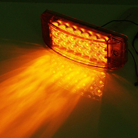 Image of Partsam 10x 6inch Rectangle Amber Led Side Marker and Clearance Trailer Lights 21LED w Reflectors Waterproof Sealed Rectangular Led trailer lights Turn Signal and Parking Lights 3 Wires Surface Mount