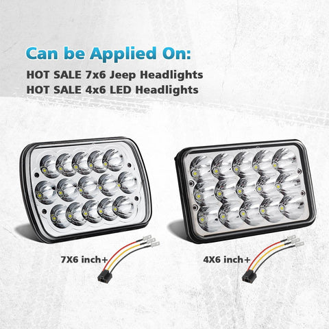 Image of Partsam H4 9003 HB2 Wire Wiring Harness Sockets for 4"x6" 7"x6" 5"x7" inch Sealed Beam Car Truck Headlights Pickup Heavy Duty Headlamp (2PCS)