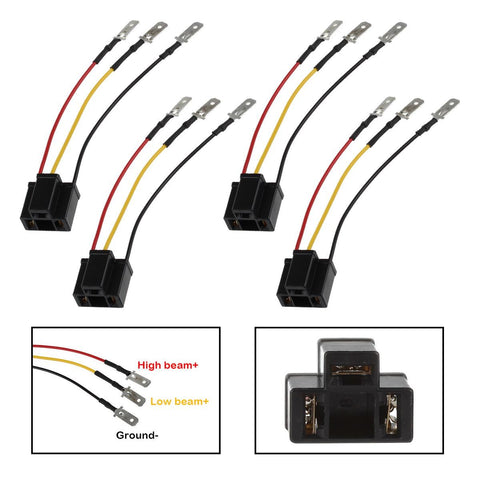 Image of Partsam H4 9003 HB2 Wire Wiring Harness Sockets for 4"x6" 7"x6" 5"x7" inch Sealed Beam Car Truck Headlights Pickup Heavy Duty Headlamp (2PCS)