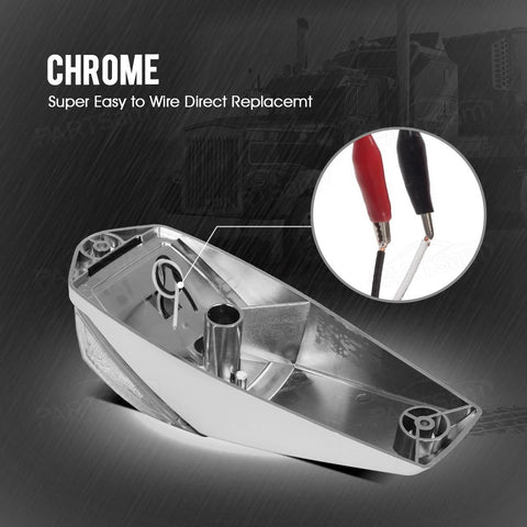 Image of Partsam Truck Cab Lights 5PCS Clear/Amber Top Roof Running LED Marker Lights Waterproof 17 LED w/Chrome Base Compatible with Peterbilt/Kenworth/Freightliner//Western Star/Mack Trailer