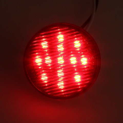Image of Partsam 10x 2.5" Round Side Marker light Clearance 13 Diodes Universal Use Sealed Red, 2.5 round led marker lights, 2.5 round led clearance lights, 2.5 round led trailer lights