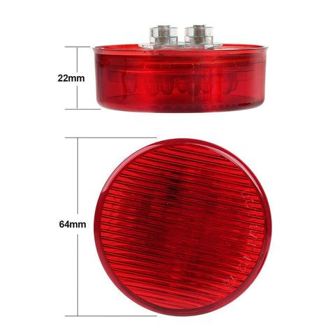 Image of Partsam 10x 2.5" Round Side Marker light Clearance 13 Diodes Universal Use Sealed Red, 2.5 round led marker lights, 2.5 round led clearance lights, 2.5 round led trailer lights