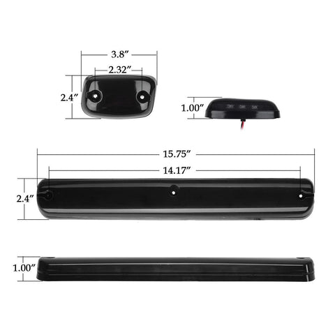 Image of Partsam 3X Smoke/White 12LED Cab Marker Roof Running Top Lights Assembly + Wire Harness Compatible with Silverado/ Sierra 1500 2500 2500HD 3500 3500HD 2014 2500HD 3500HD 2007-2013