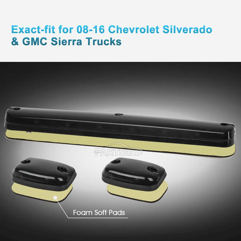 Image of Partsam 3X Smoke Cab Light Amber 12LED Cab Marker Top Roof Running Light Assembly + Wire Harness Compatible with Silverado/ Sierra 1500 2500 2500HD 3500 3500HD 2014 2500HD 3500HD 2007-2013