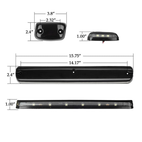 Image of Partsam 3PCS Clear Lens Cab Roof Marker Lights 12LED Amber Top Assembly Light Compatible with Silverado/ Sierra 1500 2500 3500 2500HD 3500HD 2007 2008 2009 2010 2011 2012 2013 2014