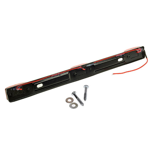 Image of Partsam Red Clearance ID BAR Marker Light 3 Light 9 LED Trailer Sealed Stainless Steel, Sealed 3-Light Truck and Trailer Identification LED Light Bar Red Led Strip w/Black Base