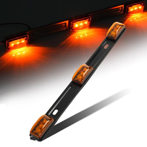 Image of Partsam Amber 12V LED Tow Truck Light Bars, LED Identification Bar Lights Marker Lights, 14.17inch Amber ID Bar Marker Lights, Truck Trailer Identification Light Bar for Trailers Over 80inch Wide