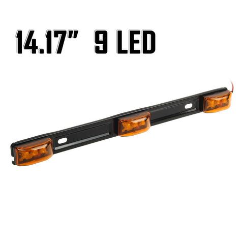 Image of Partsam Amber 12V LED Tow Truck Light Bars, LED Identification Bar Lights Marker Lights, 14.17inch Amber ID Bar Marker Lights, Truck Trailer Identification Light Bar for Trailers Over 80inch Wide