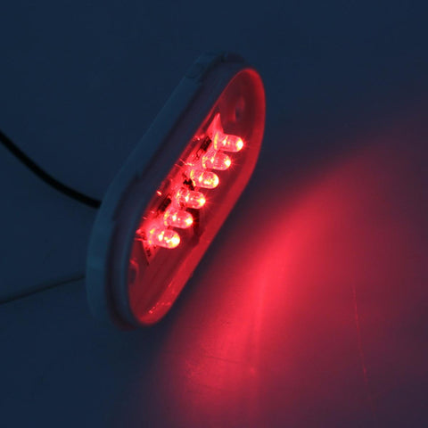 Image of Partsam Rectangle Rectangular 4inch x 2inch Led Trailer Clearance Side Marker Lights with Reflex Lens, Sealed Surface Mount 2x4 Oblong RV Camper Led Marker Lights 6LED - 7 Red & 5 Amber