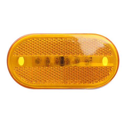 Image of Partsam Rectangle Rectangular 4inch x 2inch Led Trailer Clearance Side Marker Lights with Reflex Lens, Sealed Surface Mount 2x4 Oblong RV Camper Led Marker Lights 6LED - 7 Red & 5 Amber