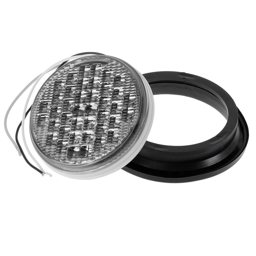 Partsam 2pcs 4" Round LED Trailer Tail Lights - 40 White LED Reverse Back up Trailer Lights for RV Trucks, Waterproof Sealed Round led Reverse Fog Lights Flush Mount for Truck Trailer Boat Bus