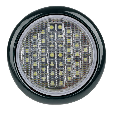 Image of Partsam 2pcs 4" Round LED Trailer Tail Lights - 40 White LED Reverse Back up Trailer Lights for RV Trucks, Waterproof Sealed Round led Reverse Fog Lights Flush Mount for Truck Trailer Boat Bus